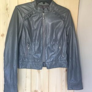 Grey faux leather jacket